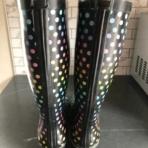 Colorful Polka Dot Rain Boots - Picture 2 of 7